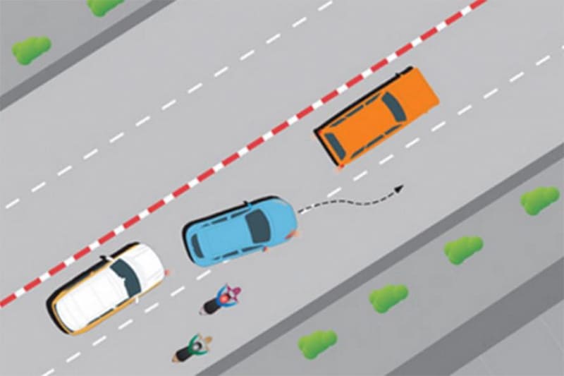 Cách căn đường khi lái xe ô tô chạy về bên phải