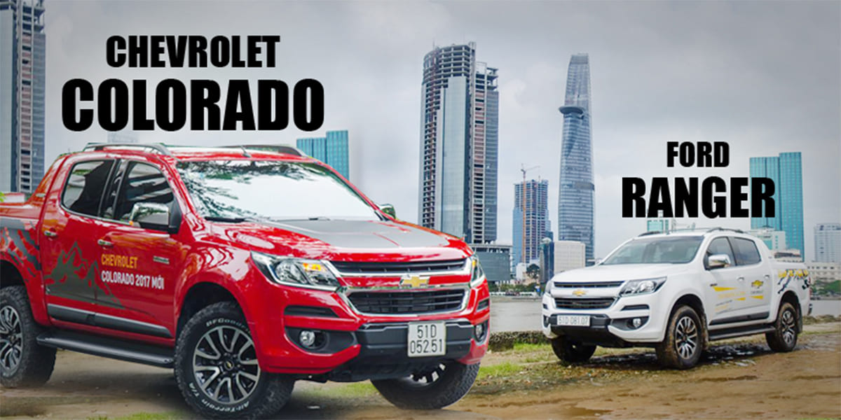 So sánh Chevrolet Colorado 2017 và Ford Ranger về kích thước và ngoại thất