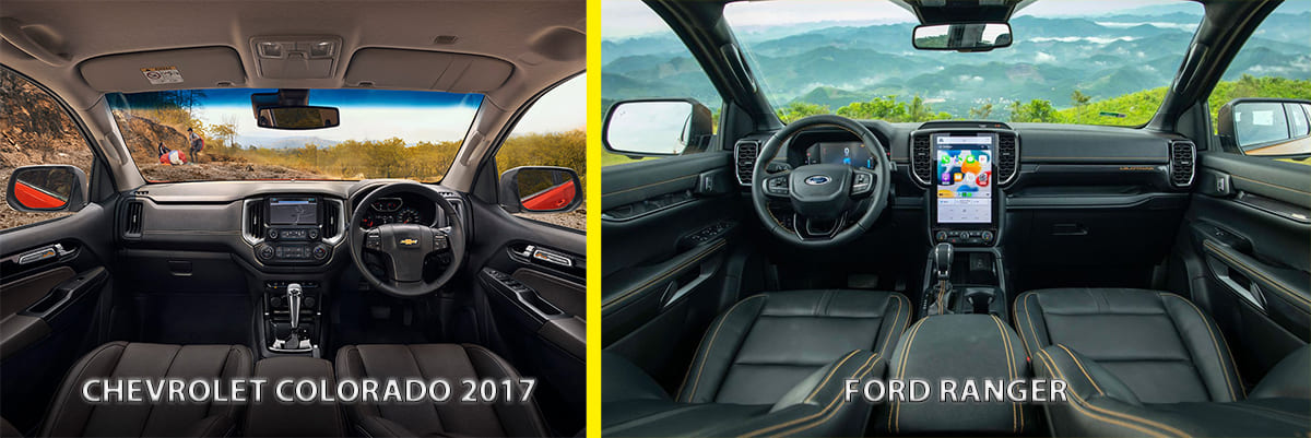 So sánh Chevrolet Colorado 2017 và Ford Ranger về nội thất và tiện nghi
