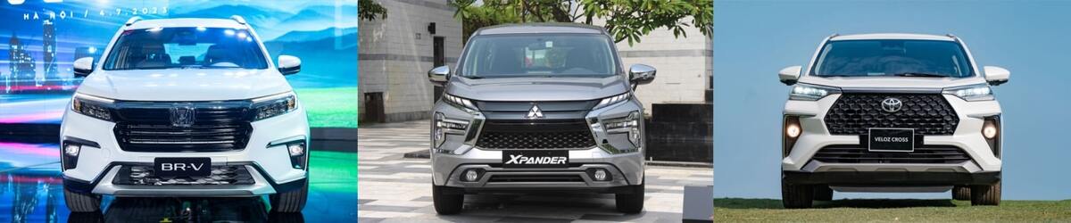 Ngoại thất Honda BR-V Mitsubishi Xpander và Toyota Veloz Cross đều hướng đến phong cách mạnh mẽ