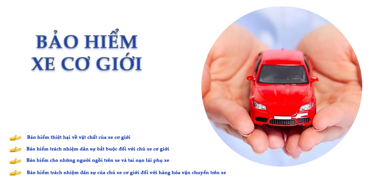 Có 4 loại hình bảo hiểm xe cơ giới chính được áp dụng