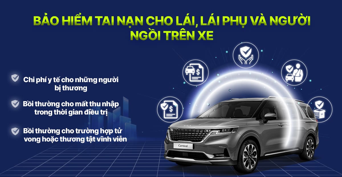 Bảo hiểm tai nạn cho lái, lái phụ và người ngồi trên xe