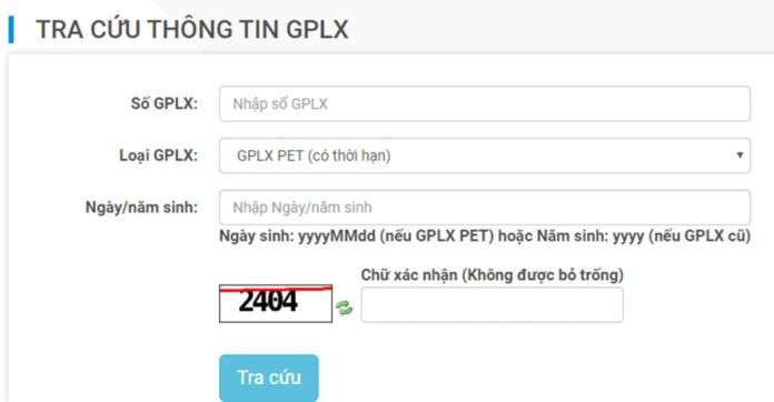 cách tra cứu giấy phép lái xe