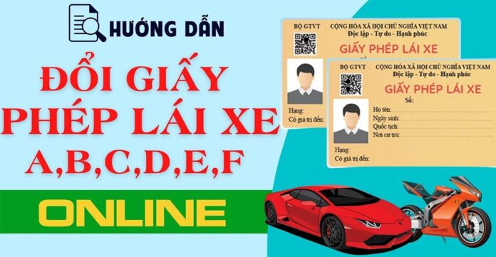 đổi giấy phép lái xe trực tuyến