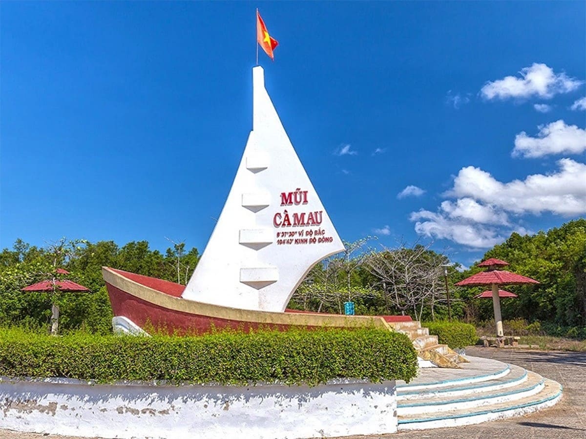 Check-in cột mốc Mũi Cà Mau Check-in cột mốc Mũi Cà Mau