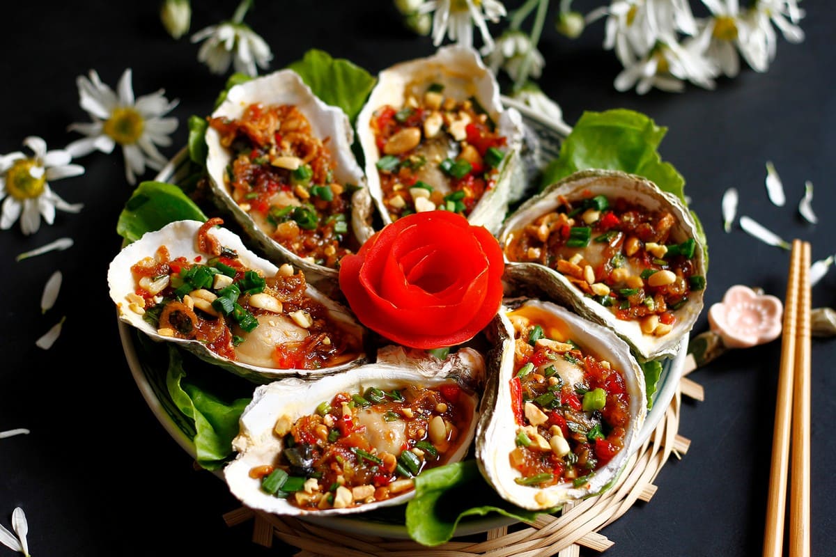 Hàu nướng mỡ hành Hàu nướng mỡ hành