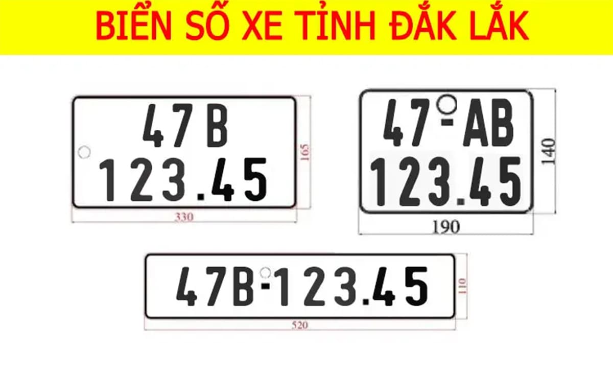 Biển số xe 47 là của ĐắK LắK Biển số xe 47 là của ĐắK LắK
