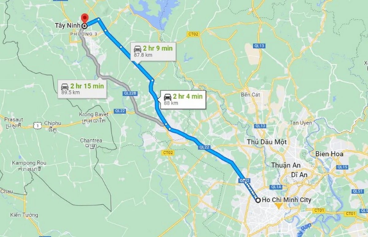 Dịch Vụ Thuê Xe Sài Gòn Đi Tây Ninh – Tham Khảo, Đánh Giá, Gợi Ý Từ Carpla Khoảng cách từ Sài Gòn đến Tây Ninh