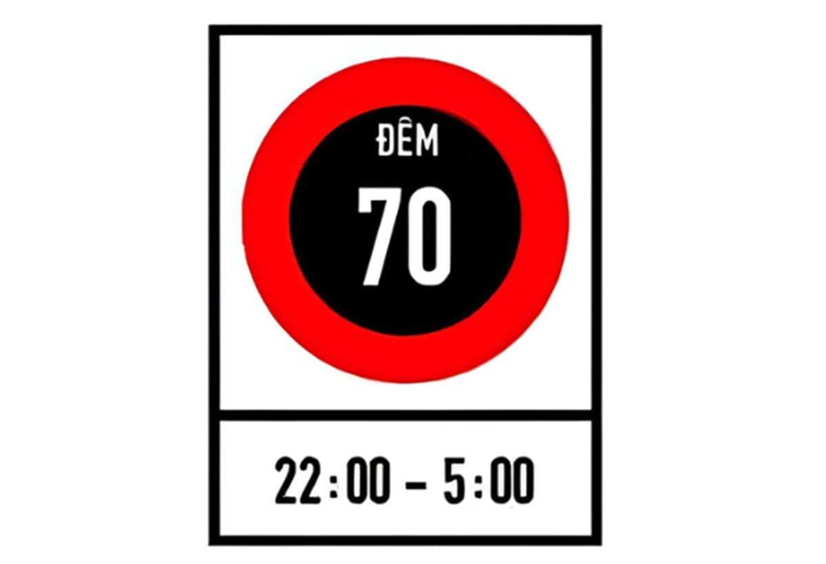 Biển báo P.127a “Tốc độ tối đa cho phép về ban đêm” Biển báo P.127a “Tốc độ tối đa cho phép về ban đêm”