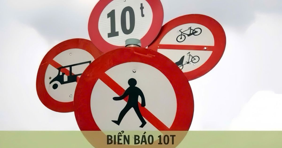 Biển cấm tổng trọng tải 10 tấn